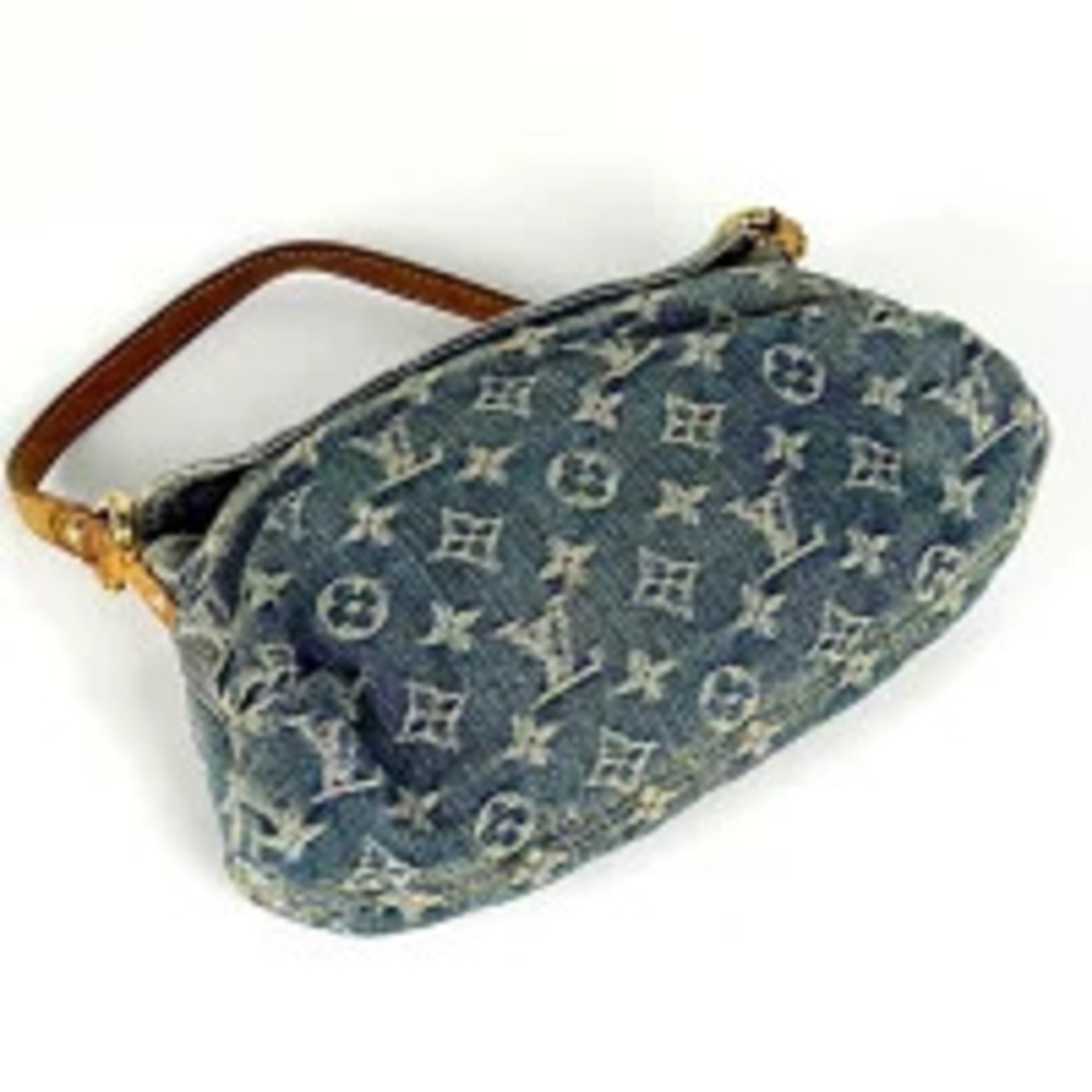 Louis Vuitton Denim Hobo Monogram Blue Bag Handbag Pleaty